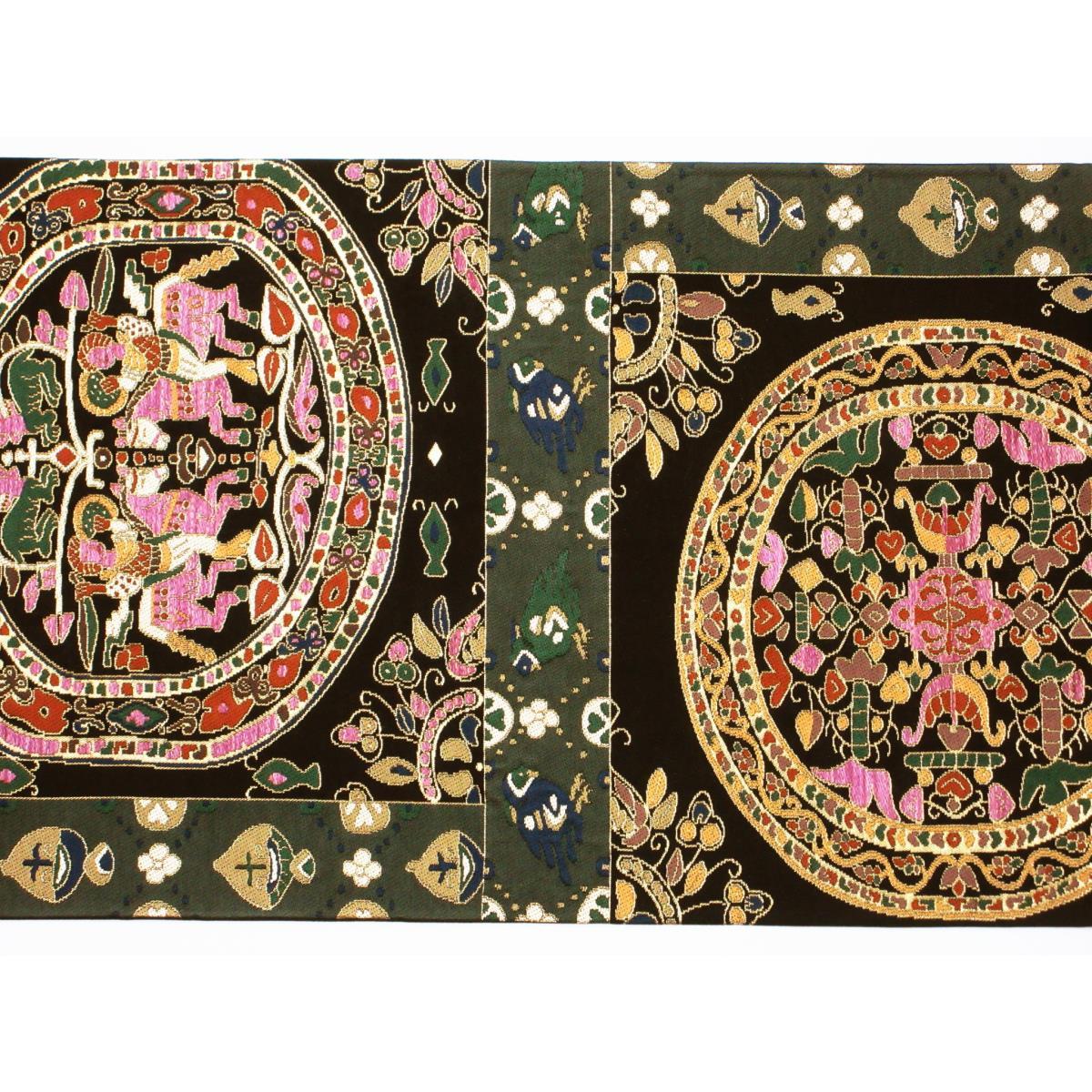 袋帯【白綾苑大庭】