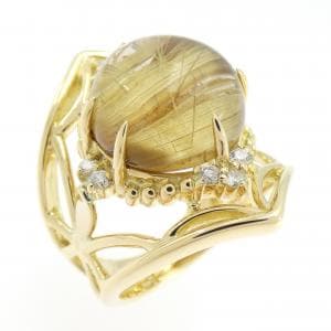 K18YG ルチルクオーツ リング 10.17CT