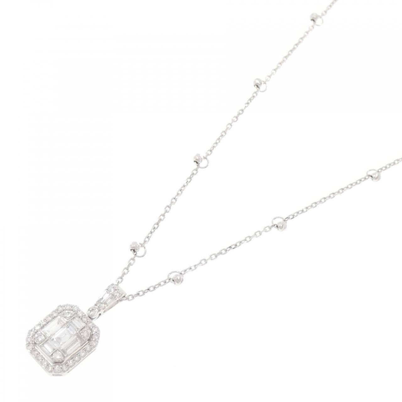 750WG/K18WG ダイヤモンド ネックレス 0.63CT