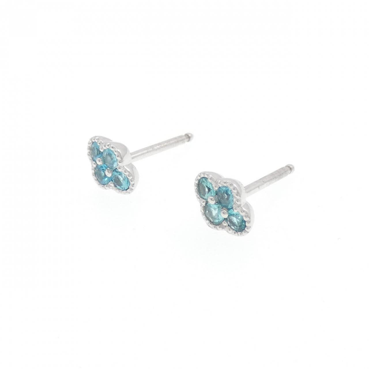 K18WG パライバトルマリン ピアス 0.18CT