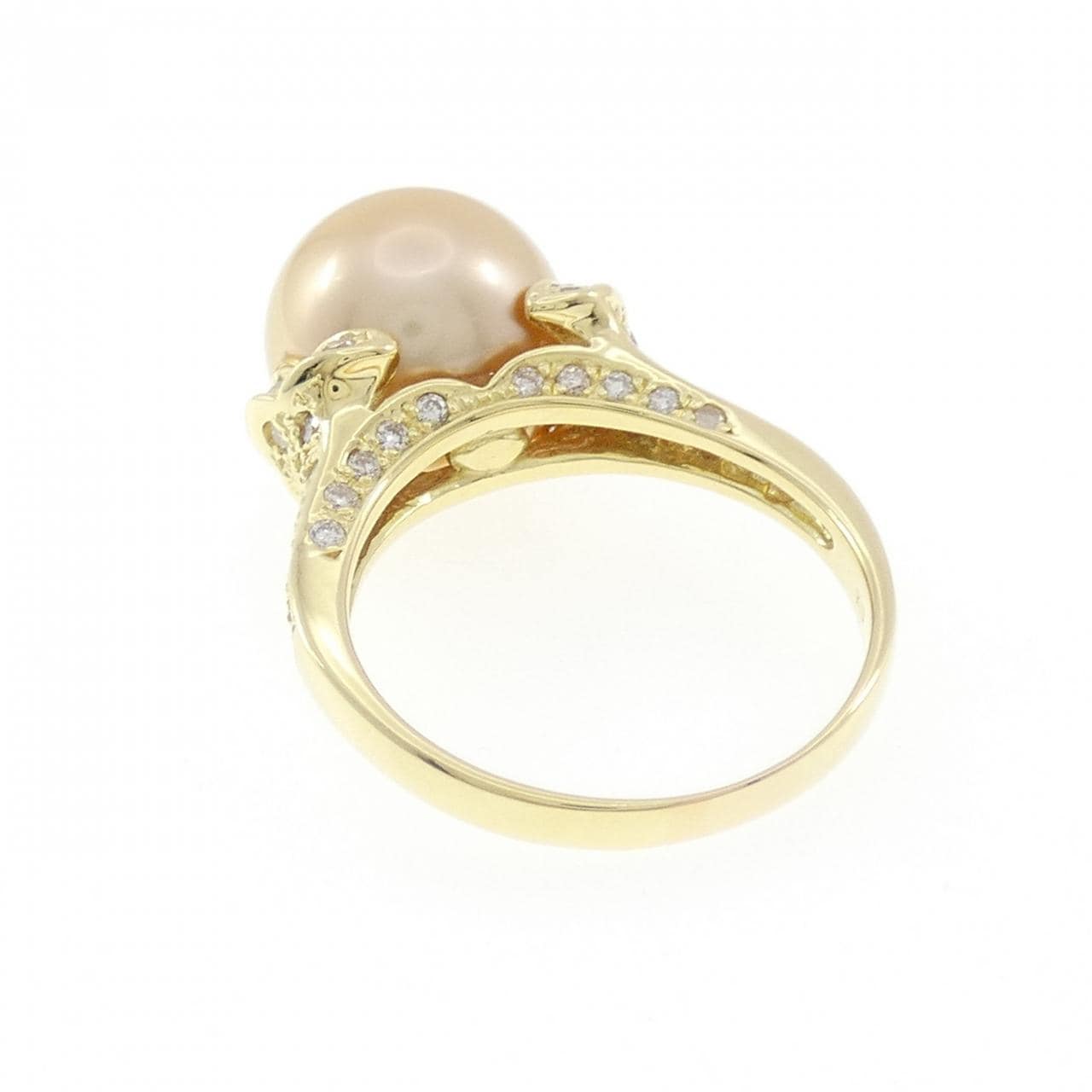 K18YG 白蝶パール リング 11.9mm