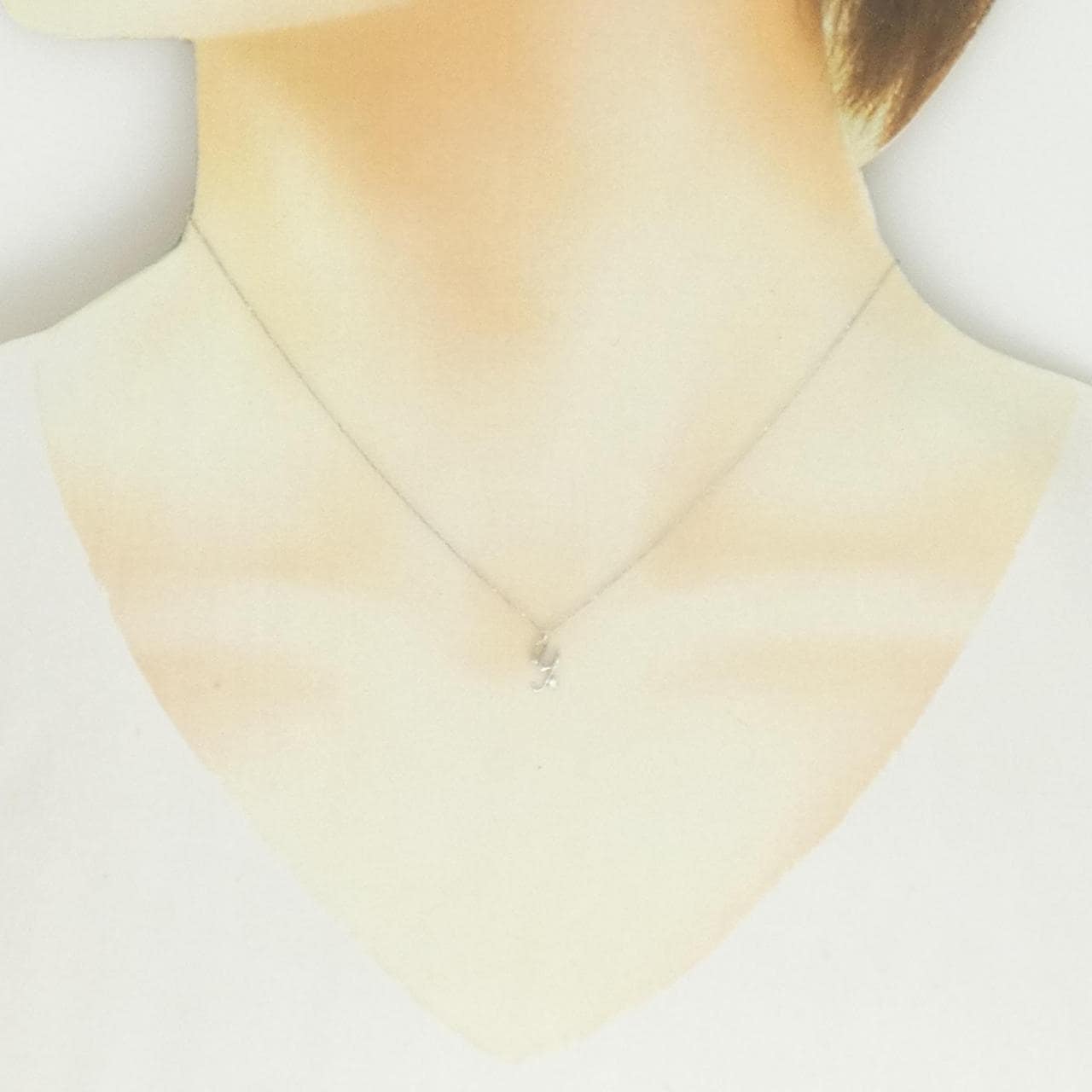 K18WG イニシャルY ダイヤモンド ネックレス 0.01CT