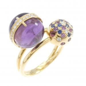 K18YG カラーストーン リング