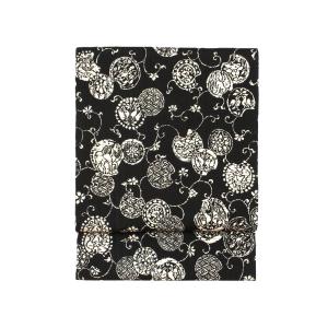 名古屋帯　染紬　柿渋染　全通柄