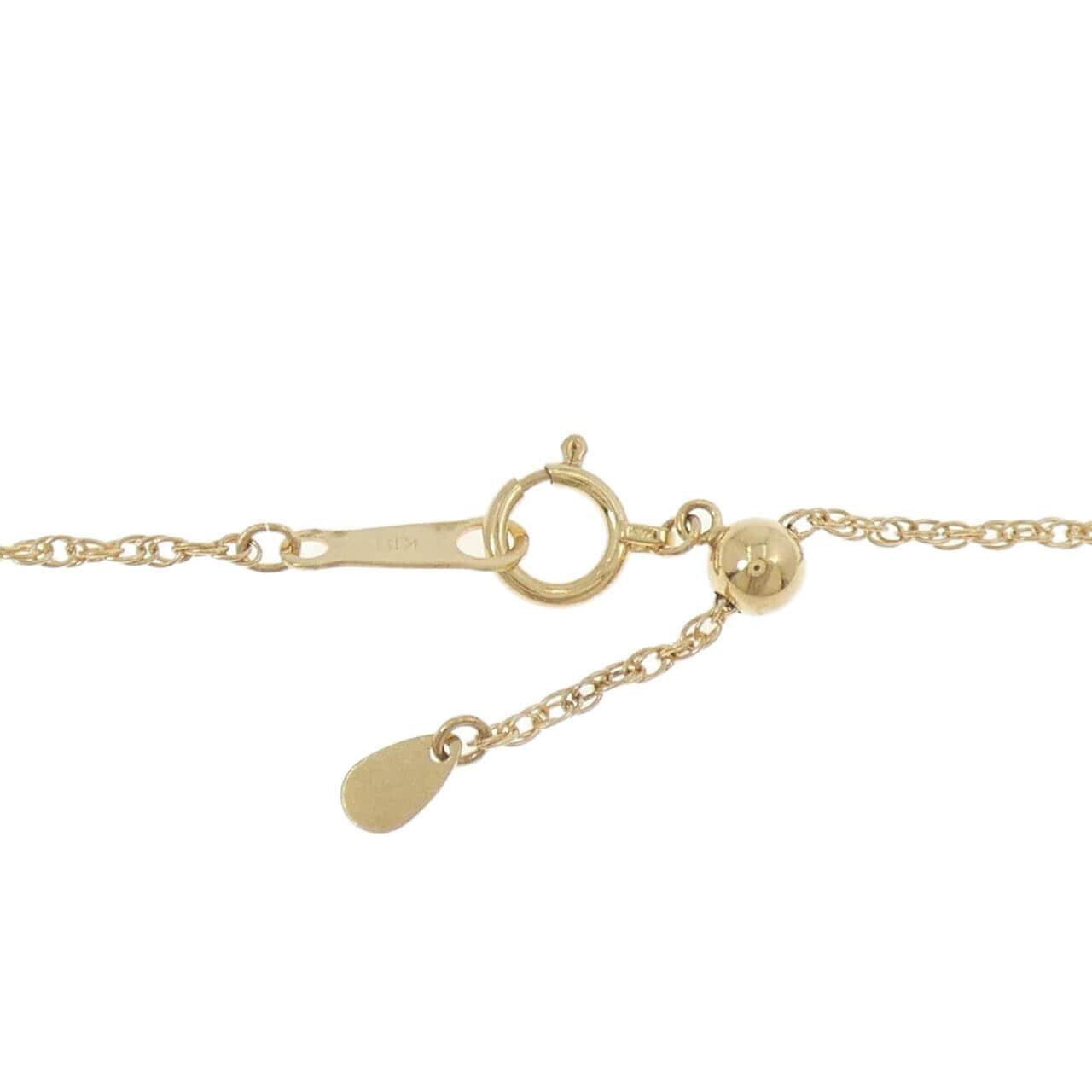 K18YG ムーン×フクロウ マザーオブパール ネックレス