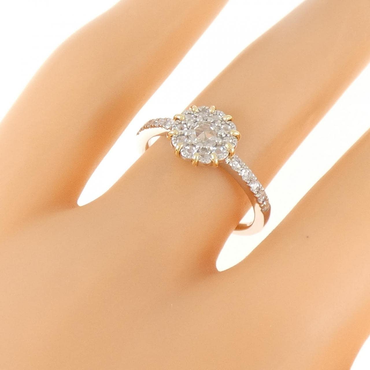 PT900/K18YG ダイヤモンド リング 0.10CT