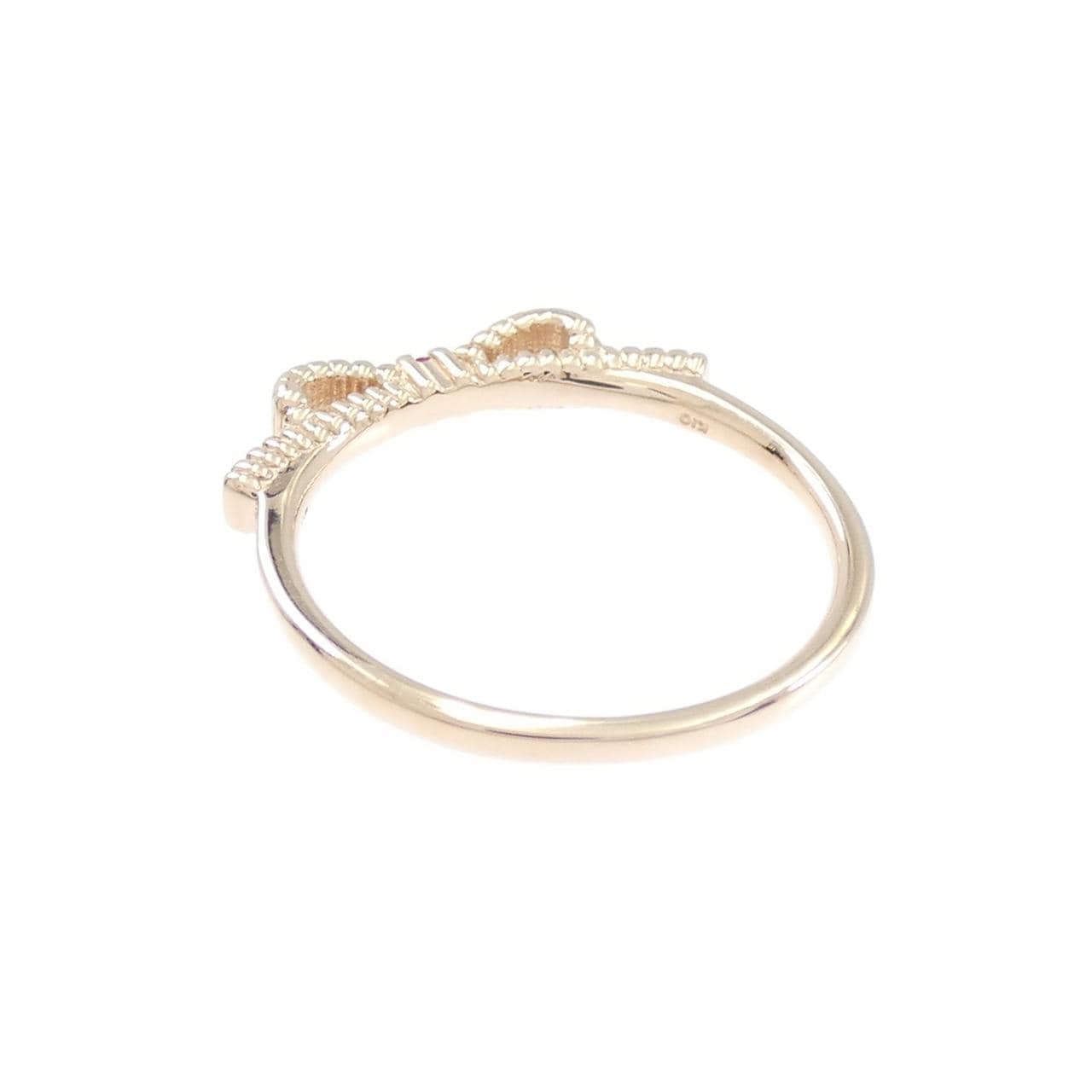 K10PG リボン ルビー ピンキーリング