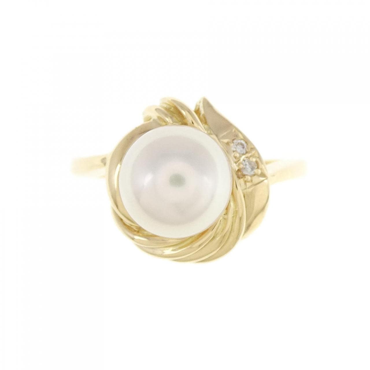 K18YG Akoya pearl ring 7.5mm