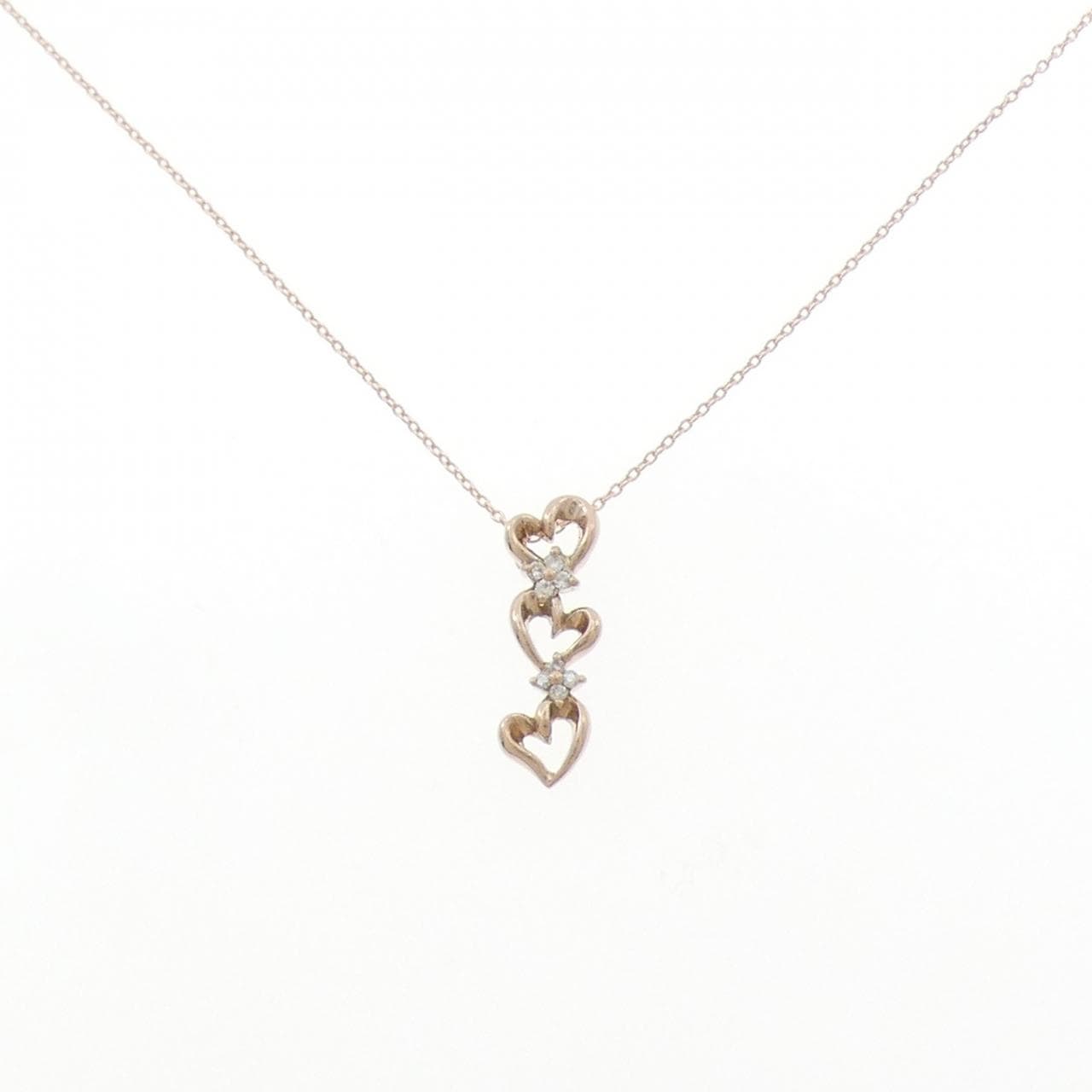 K10PG ハート ダイヤモンド ネックレス 0.06CT