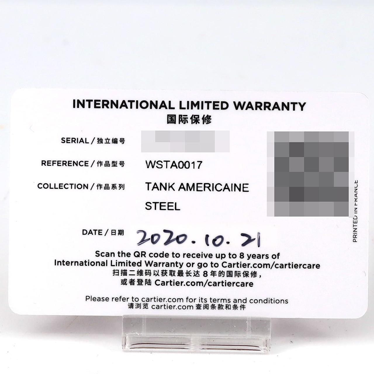 カルティエ タンクアメリカンMM WSTA0017 SS 自動巻