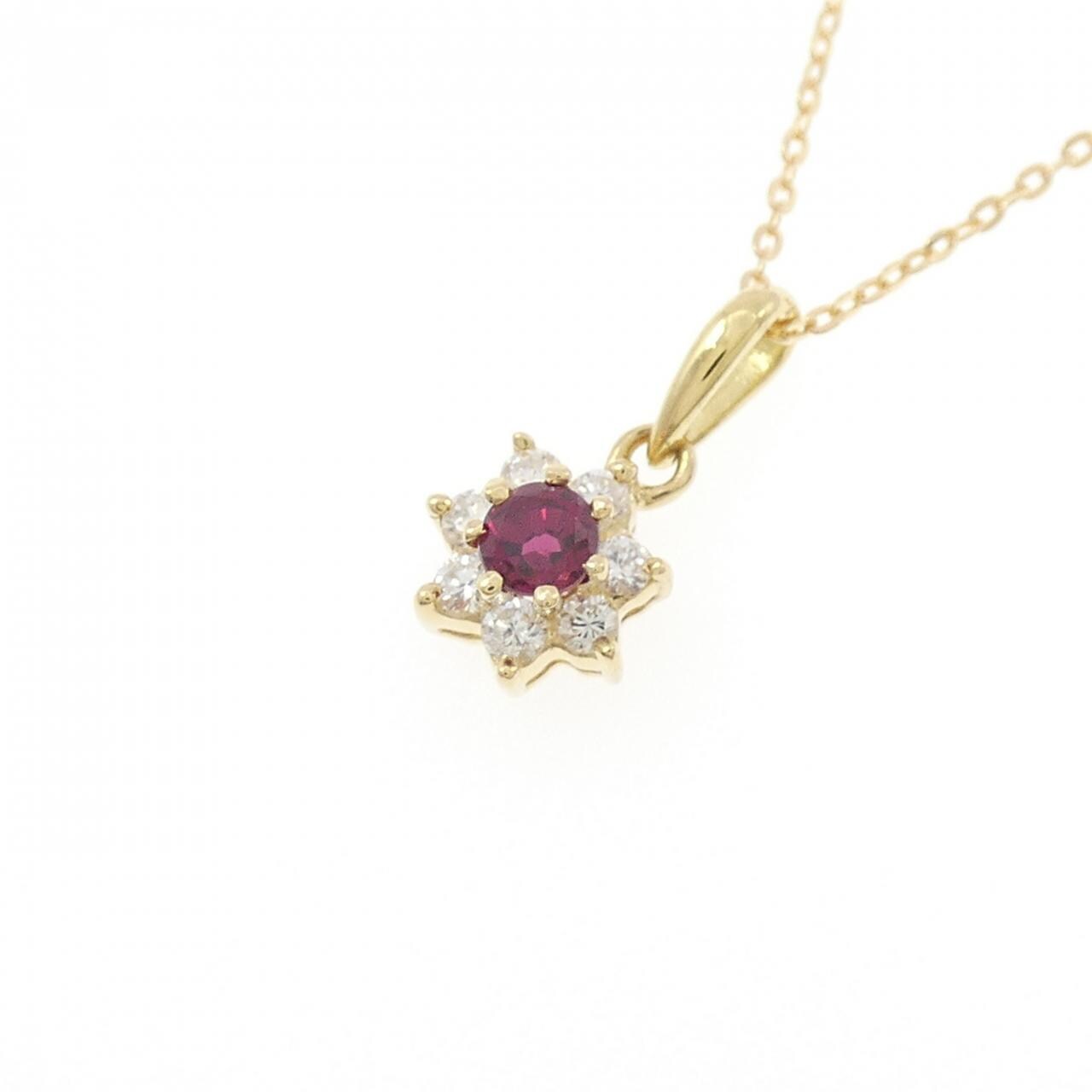 K18YG ルビー ネックレス