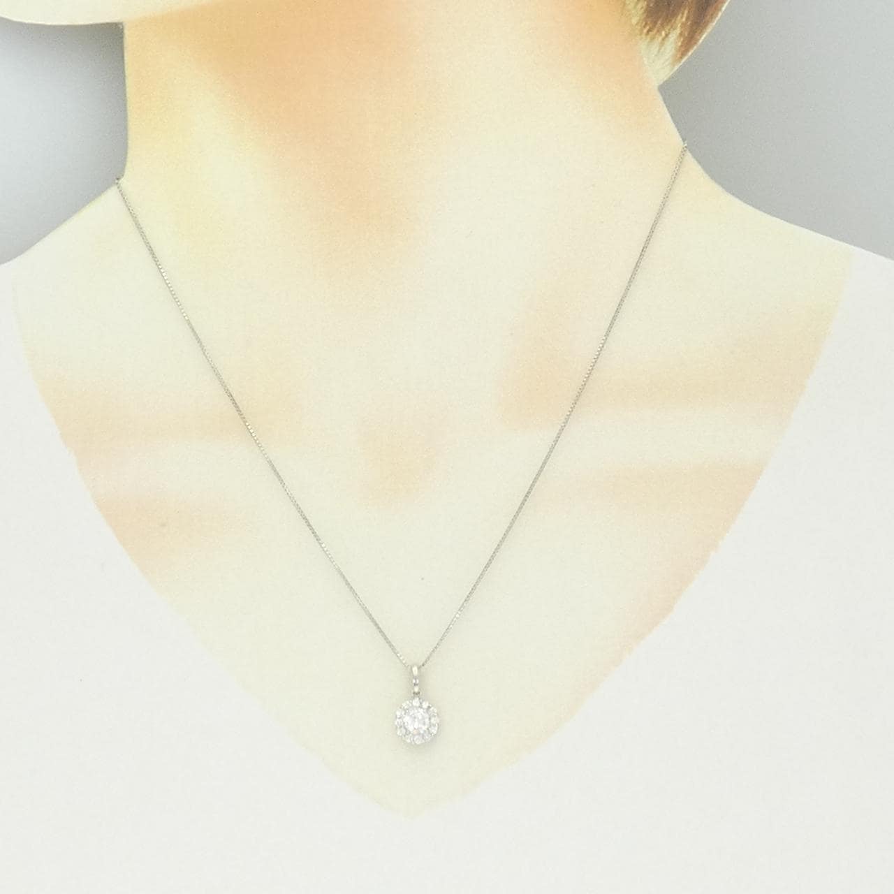 PT900/PT850 ダイヤモンド ネックレス 0.411CT E VS2 Good