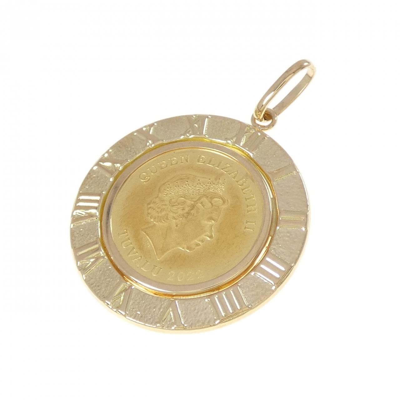 K18YG(枠) コイン ペンダント