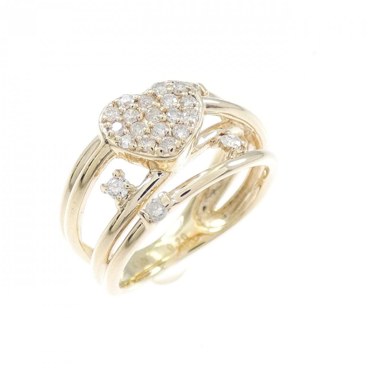 K10YG Heart Diamond Ring 0.20CT