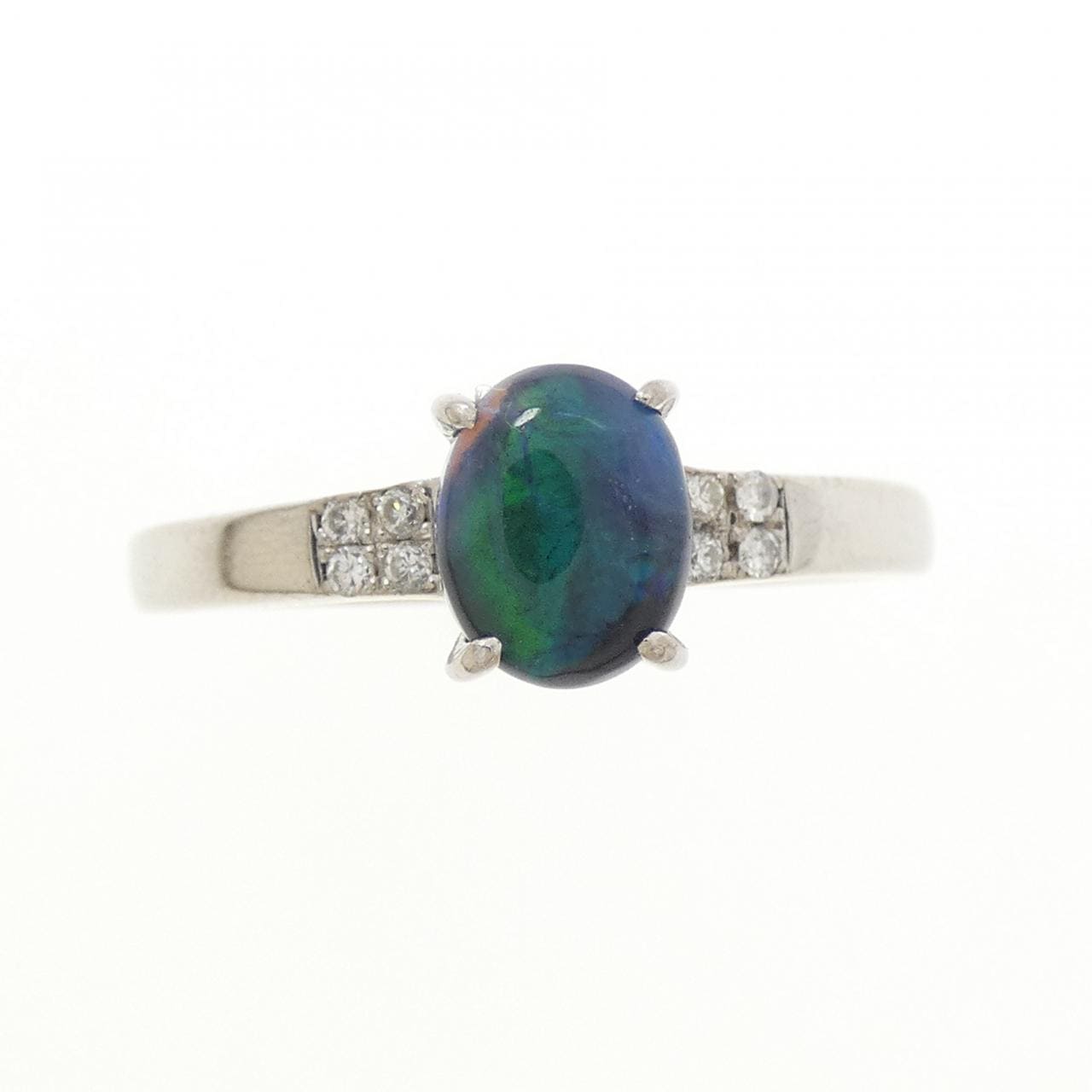 K18WG ブラックオパール リング 0.96CT