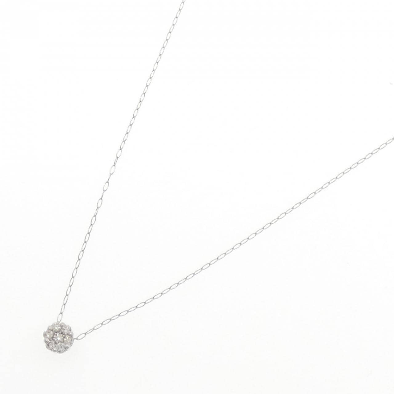 PT900/PT850 フラワー ダイヤモンド ネックレス 0.10CT