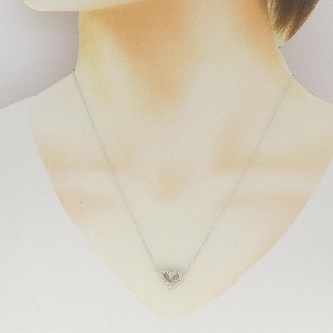 PT900/PT850 ハート ダイヤモンド ネックレス 0.30CT