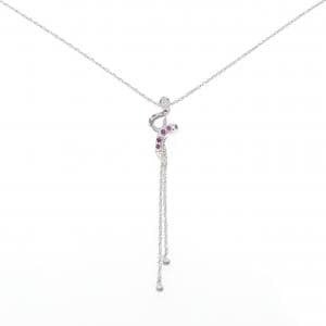 PT900/PT850 スネーク ルビー ネックレス 0.43CT