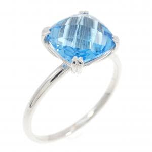 K18WG ブルートパーズ リング 3.00CT