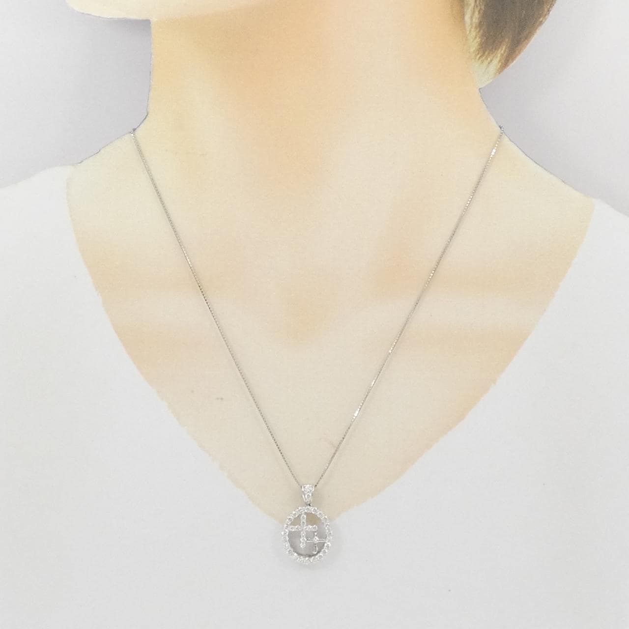 PT900/PT850 クロス ダイヤモンド ネックレス 1.00CT