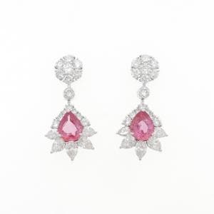 PT950/PT900 サファイヤ ピアス 3.26CT