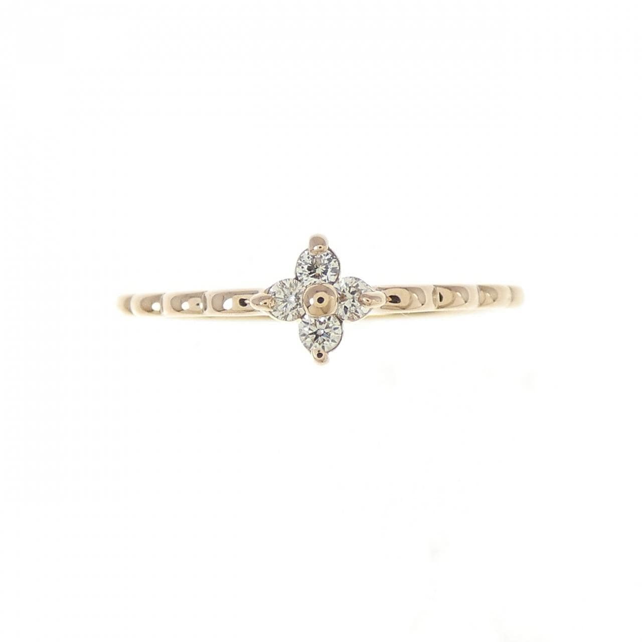 K18PG フラワー ダイヤモンド リング 0.06CT