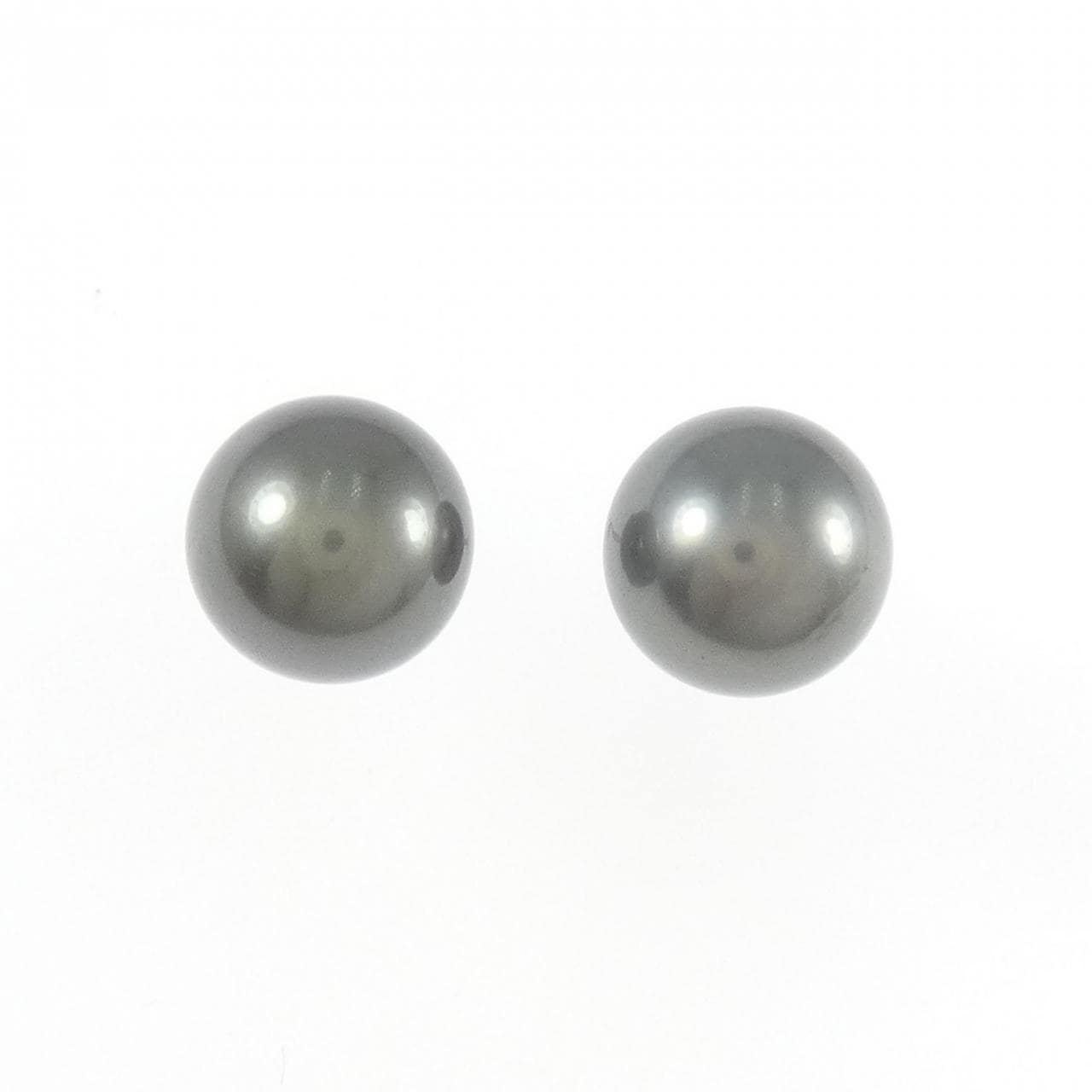 K14WG 黒蝶パール ピアス 9.6mm