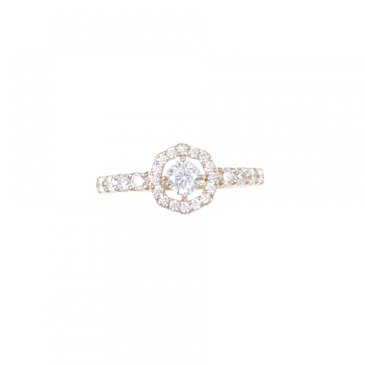 K18PG ダイヤモンド リング 0.22CT E VVS1 ファンシーカット