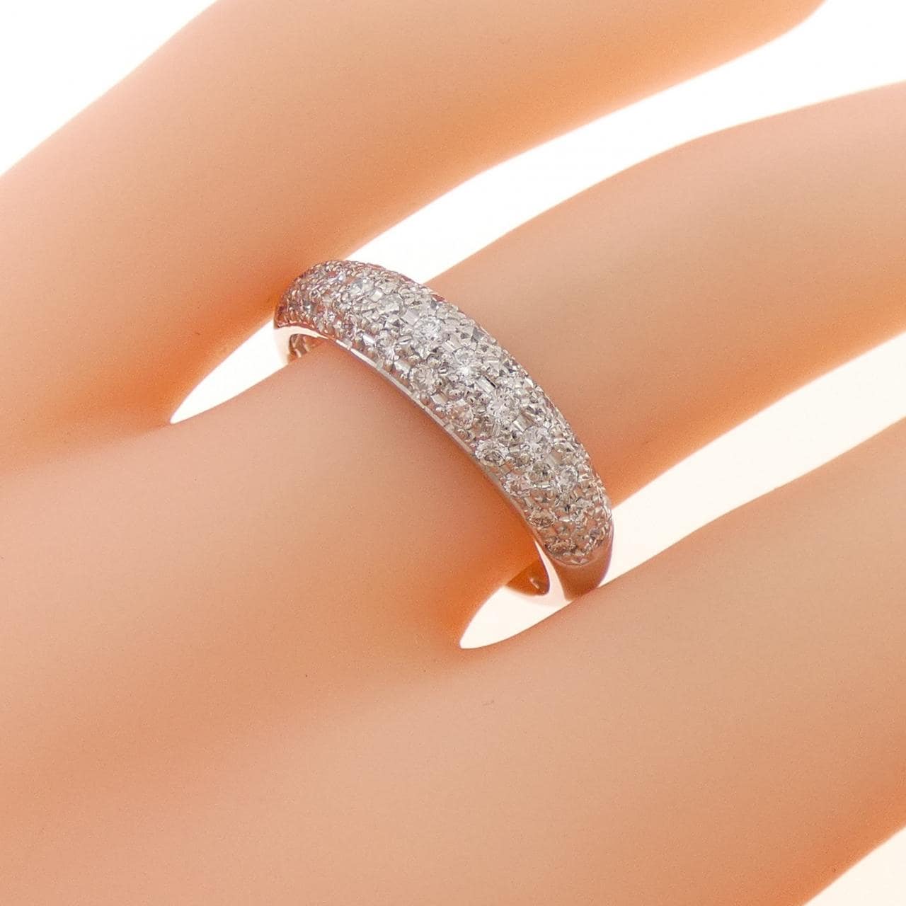 K18WG パヴェ ダイヤモンド リング 0.50CT