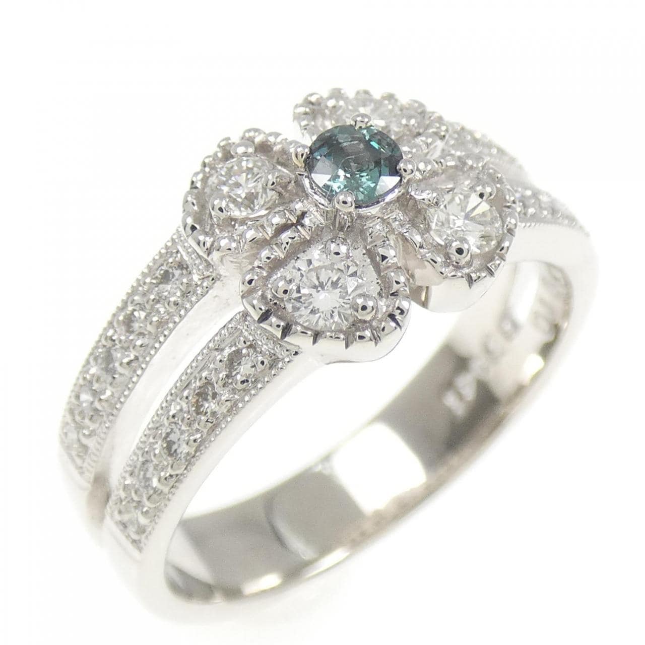 PT900 フラワー アレキサンドライト リング 0.10CT