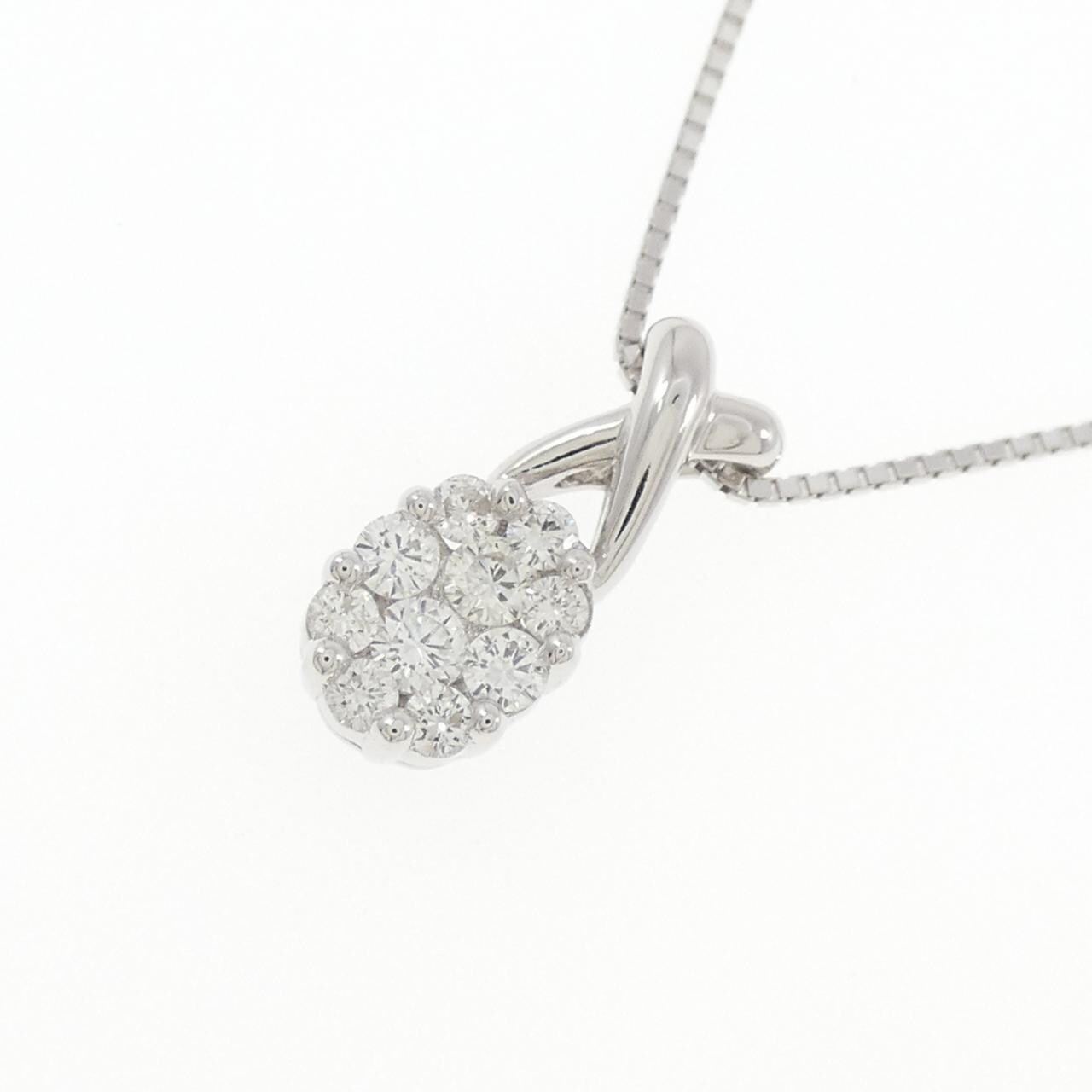 K18WG ダイヤモンド ネックレス 0.35CT