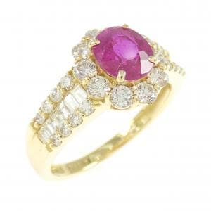 【新品】K18YG ルビー リング 1.112CT