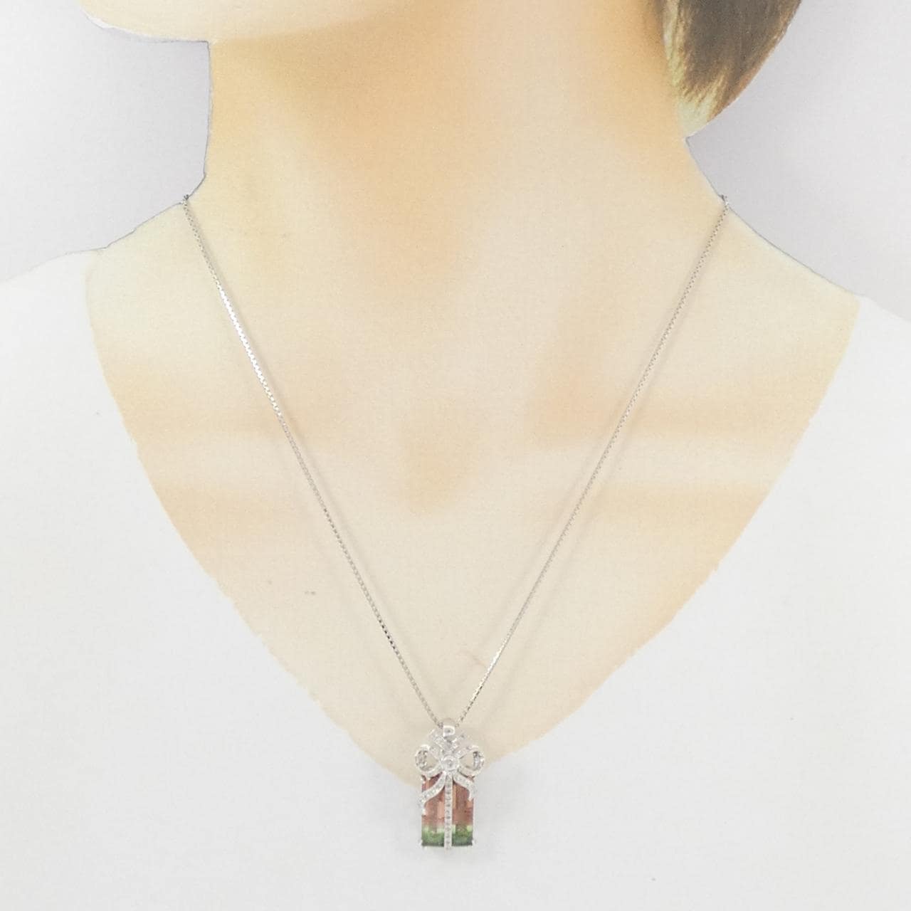 K18WG トルマリン ネックレス 6.41CT