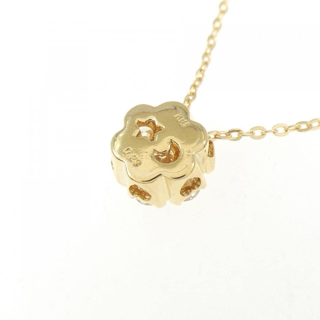 K18YG フラワー ダイヤモンド ネックレス 0.29CT