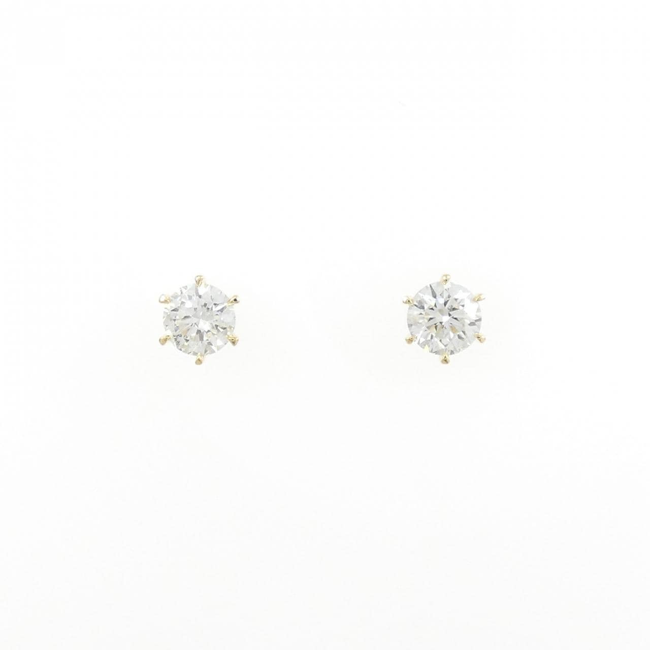【リメイク】K18YG/ST ダイヤモンド ピアス 0.346CT 0.352CT G-H SI2 VG