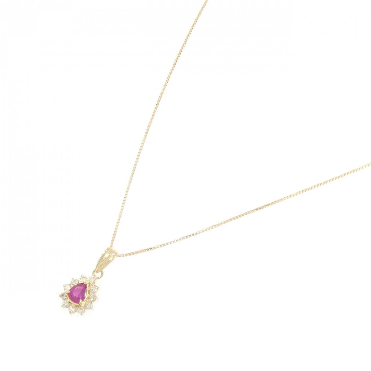 K18YG ルビー ネックレス 0.21CT