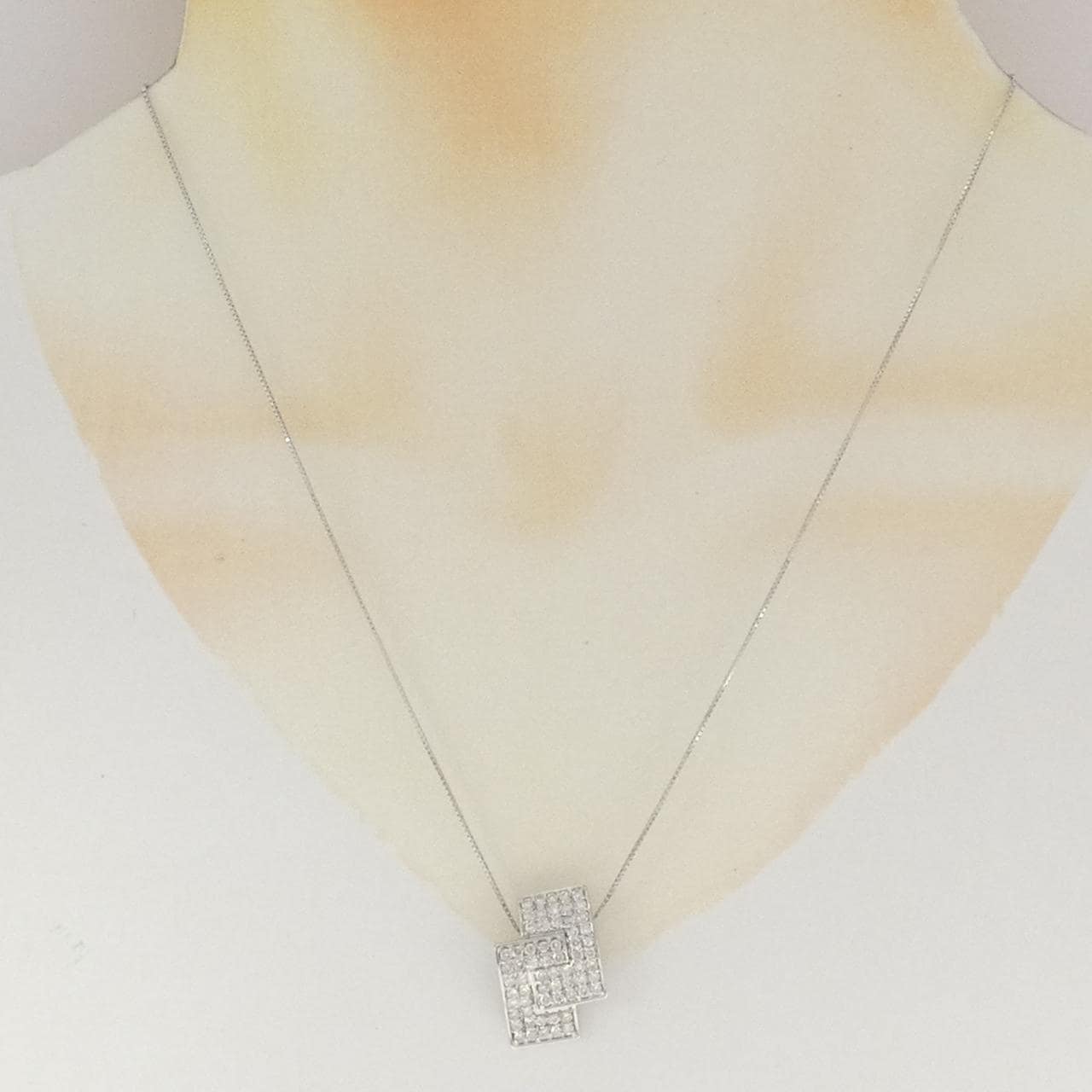 K18WG ダイヤモンド ネックレス 1.05CT