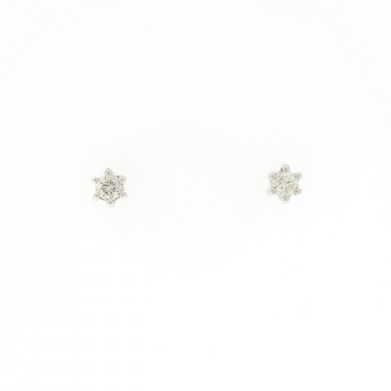 PT900 ソリティア ダイヤモンド ピアス 0.10CT