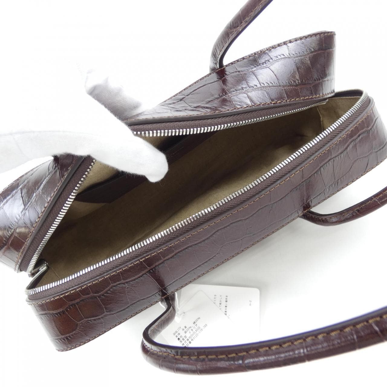 MAISON CANAU CROCO NEW BOX-BOSTON BAG