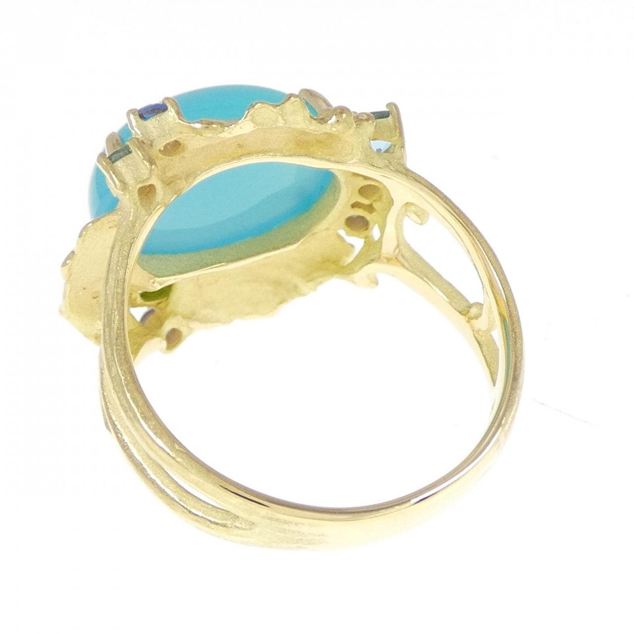 K18YG Chalcedony Ring 6.18CT