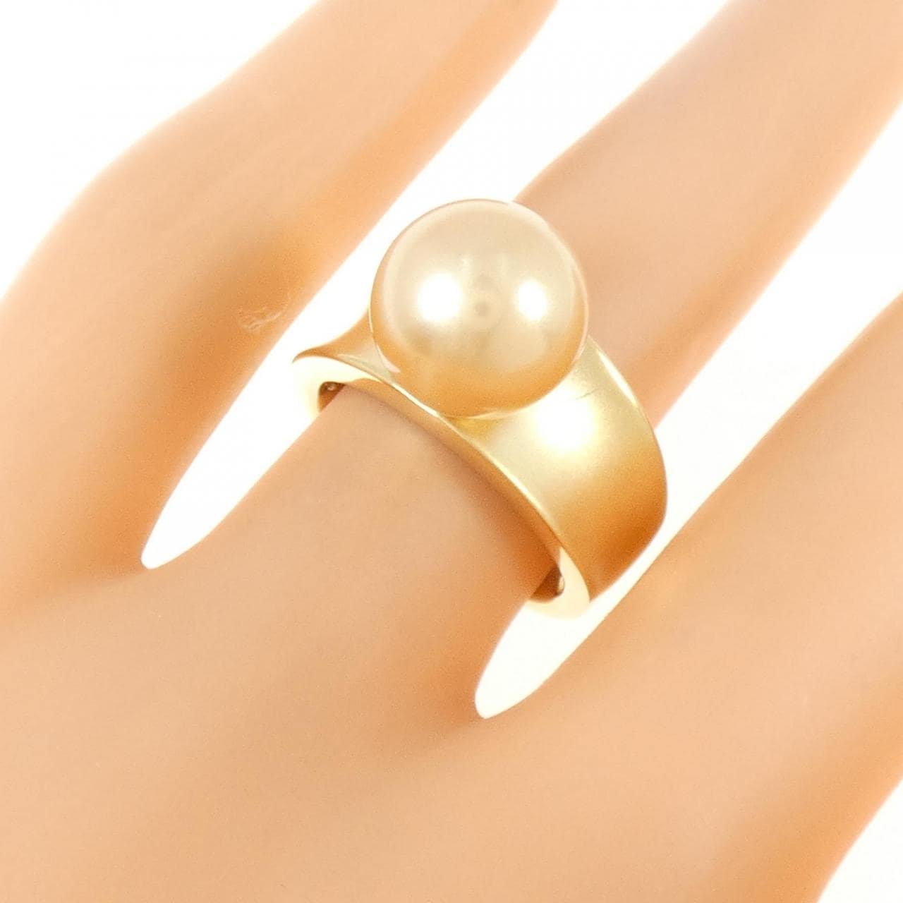 K18YG白蝶珍珠戒指10mm