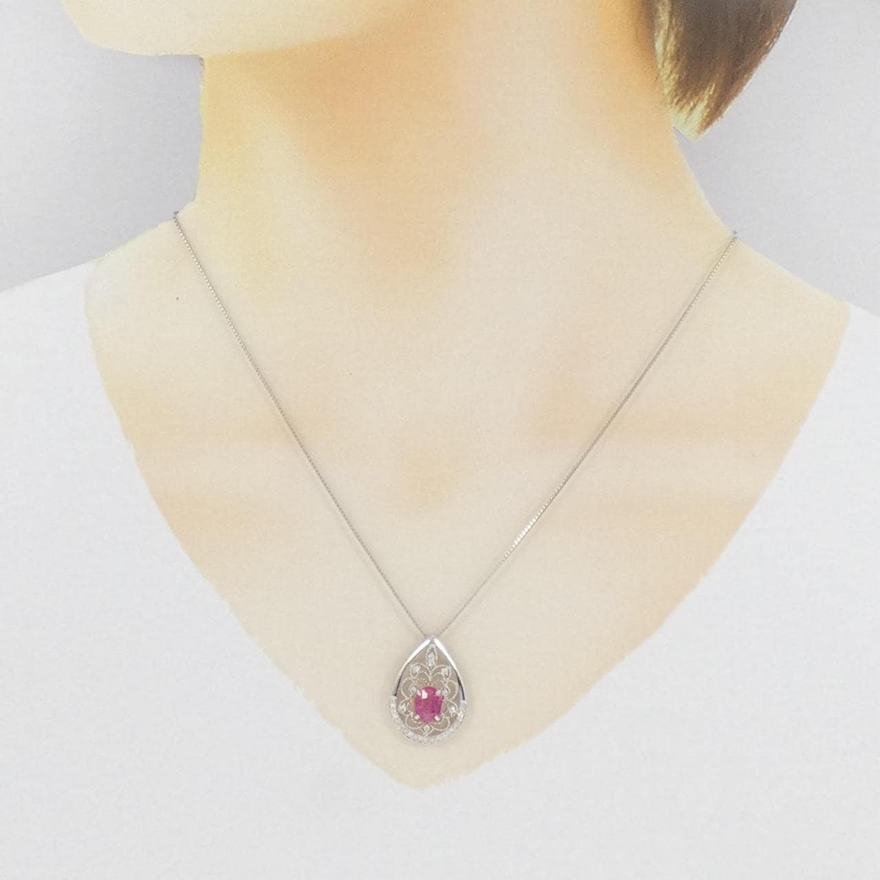 [BRAND NEW] PT Ruby Necklace 1.597CT