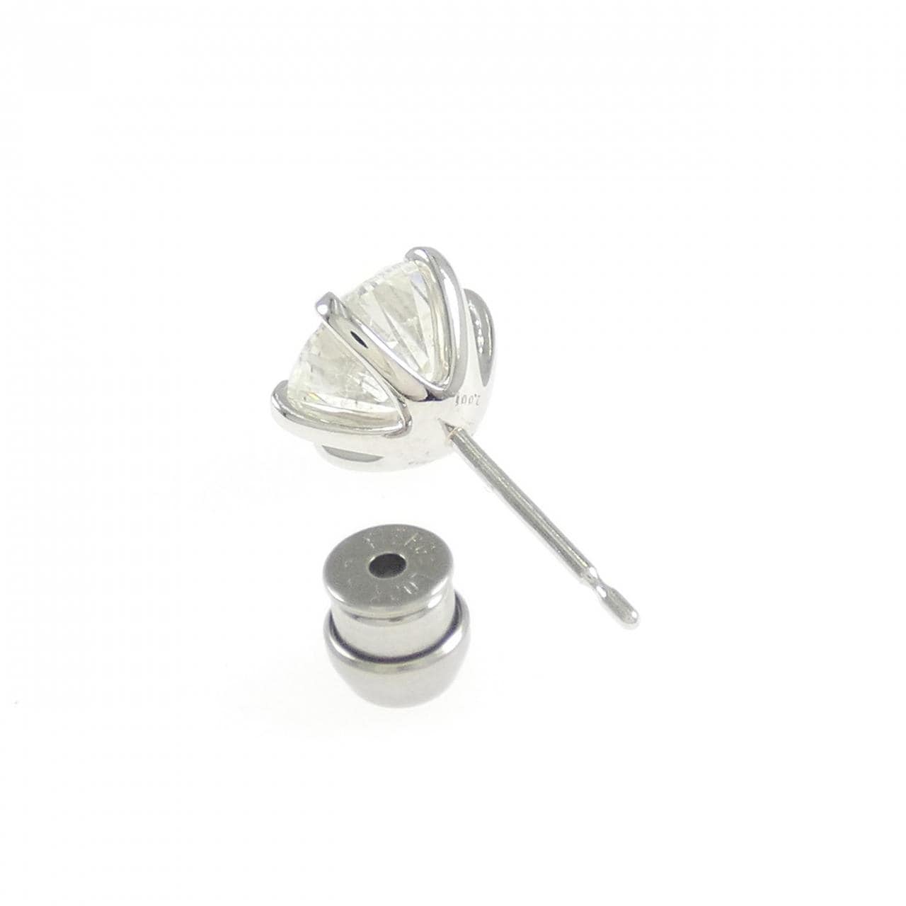 【リメイク】PT900/ST ダイヤモンド ピアス 2.001CT I I1 Fair 片耳