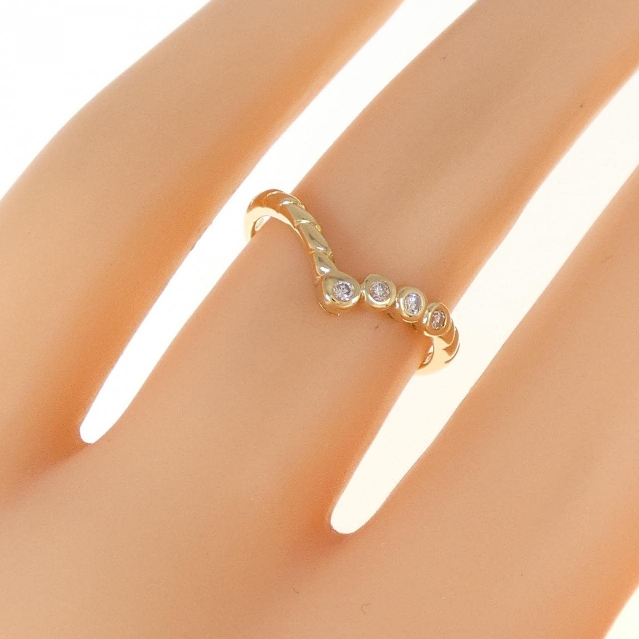 K18YG ダイヤモンド リング 0.07CT