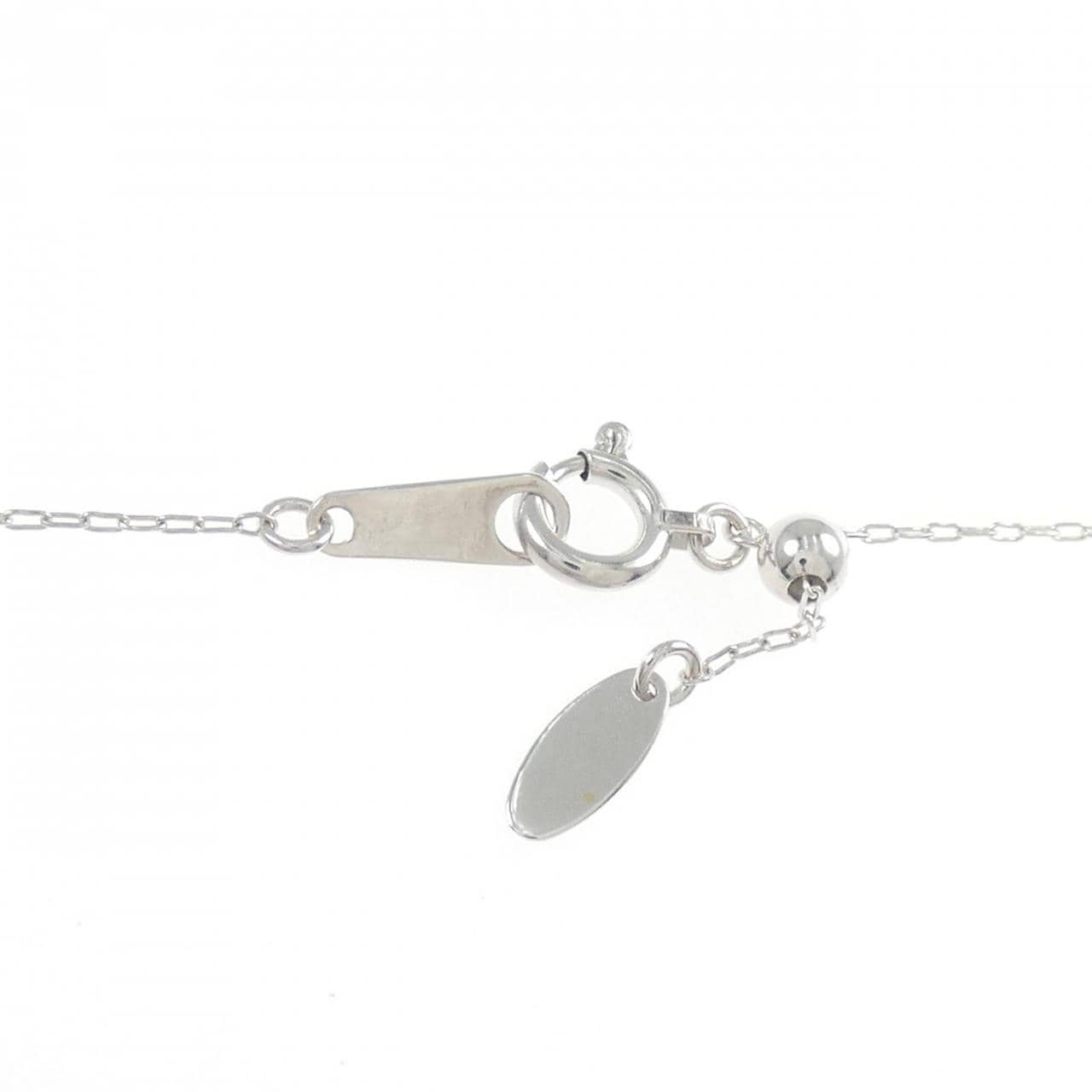 K18WG フラワー カラーストーン ネックレス