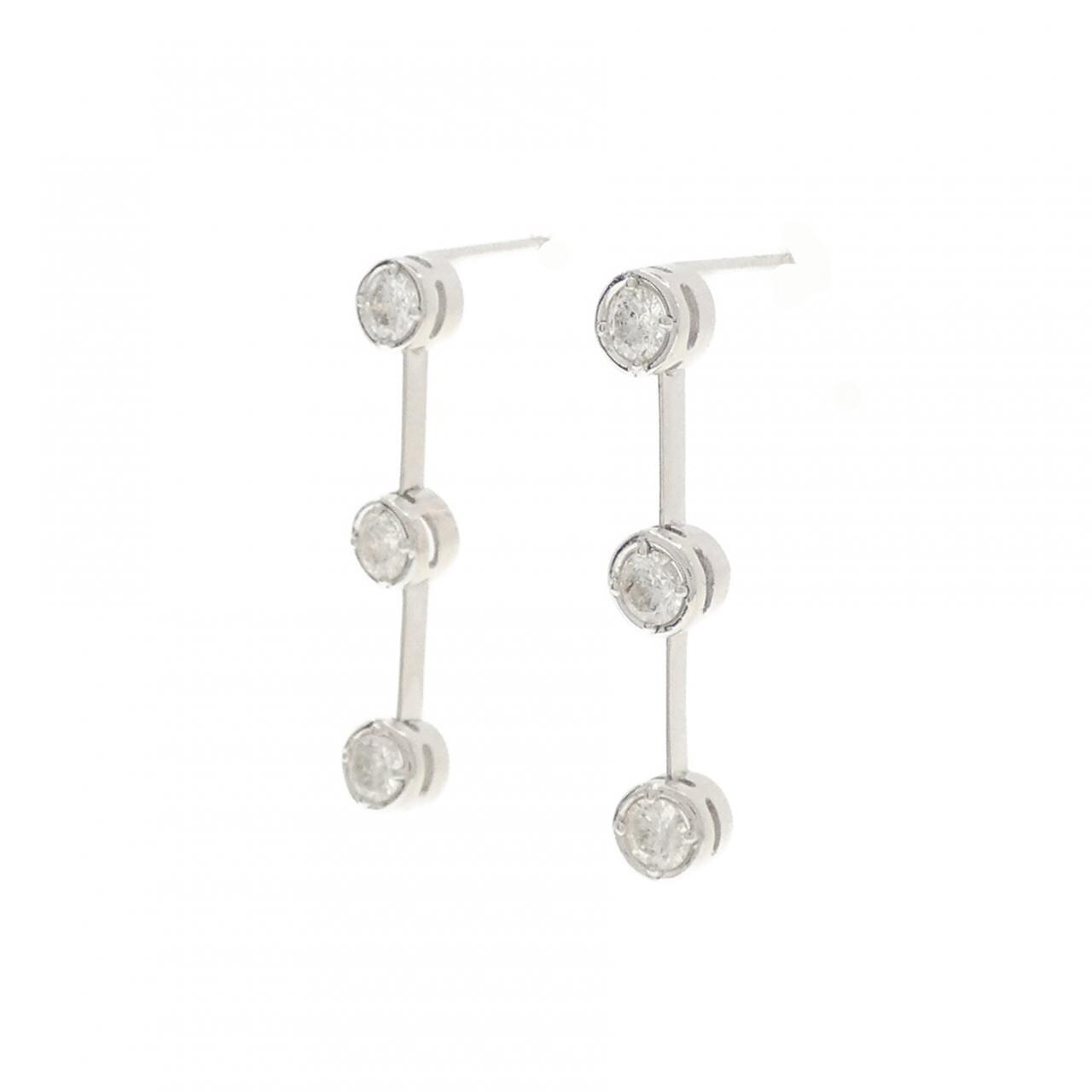 K18WG ダイヤモンド ピアス 0.60CT