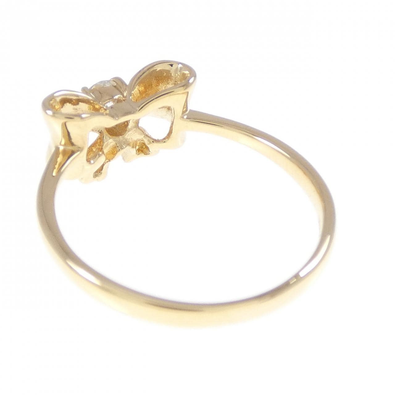 K18YG リボン ダイヤモンド リング 0.10CT