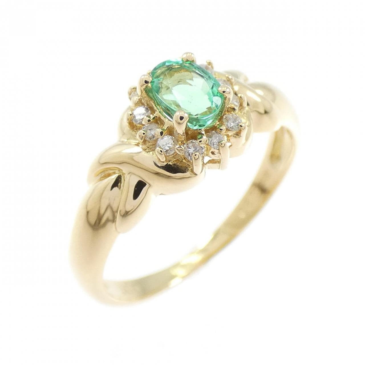 18KYG Emerald Ring 0.20CT