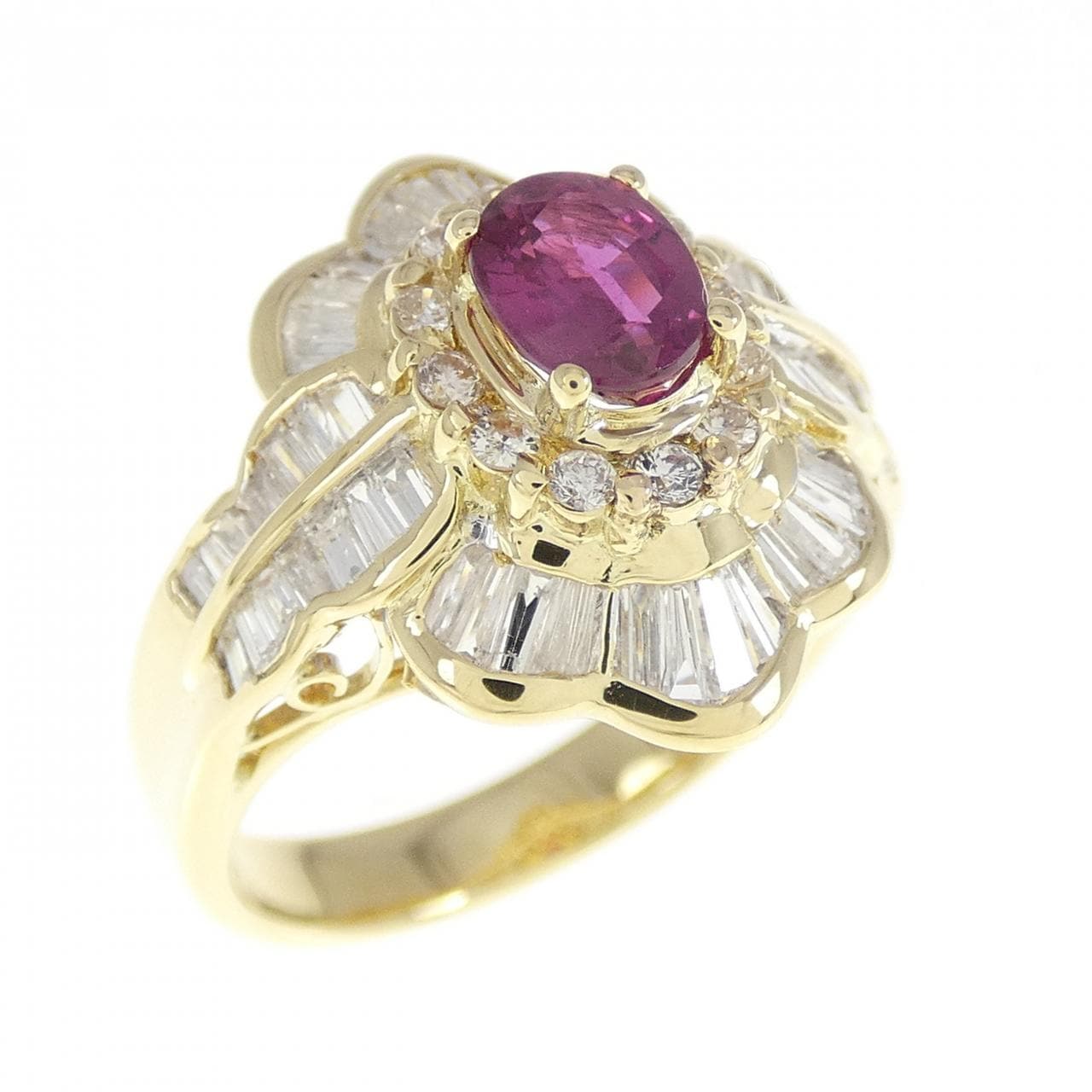 750YG/750WG ルビー リング 0.79CT