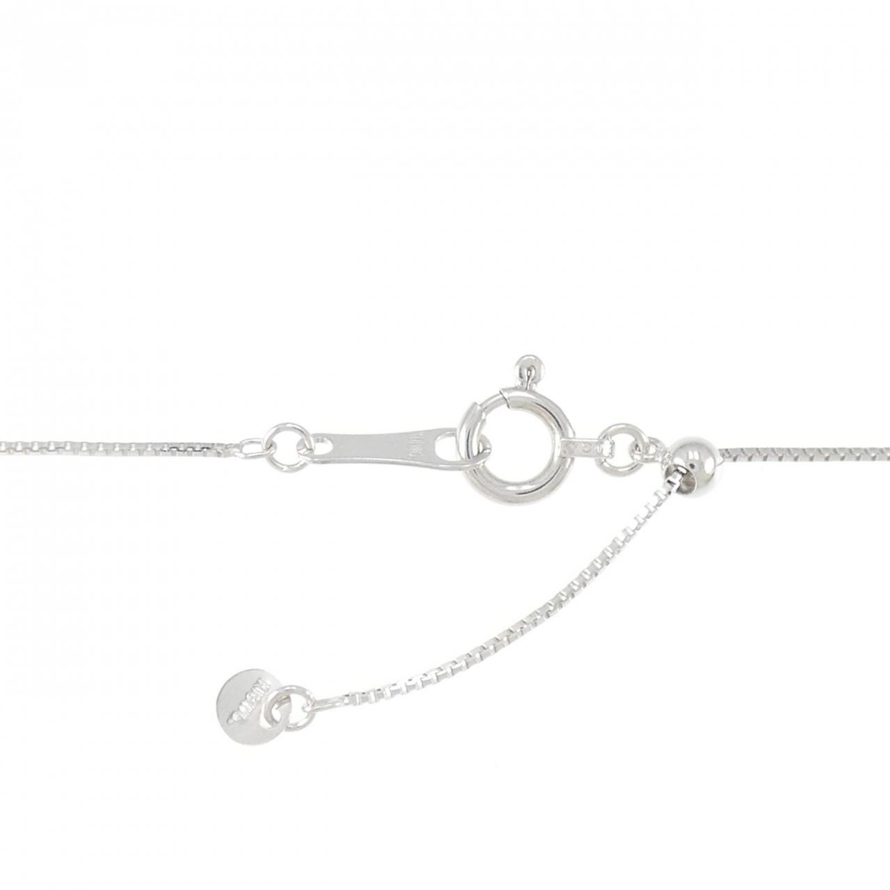 K18WG フラワー ダイヤモンド ネックレス 0.20CT